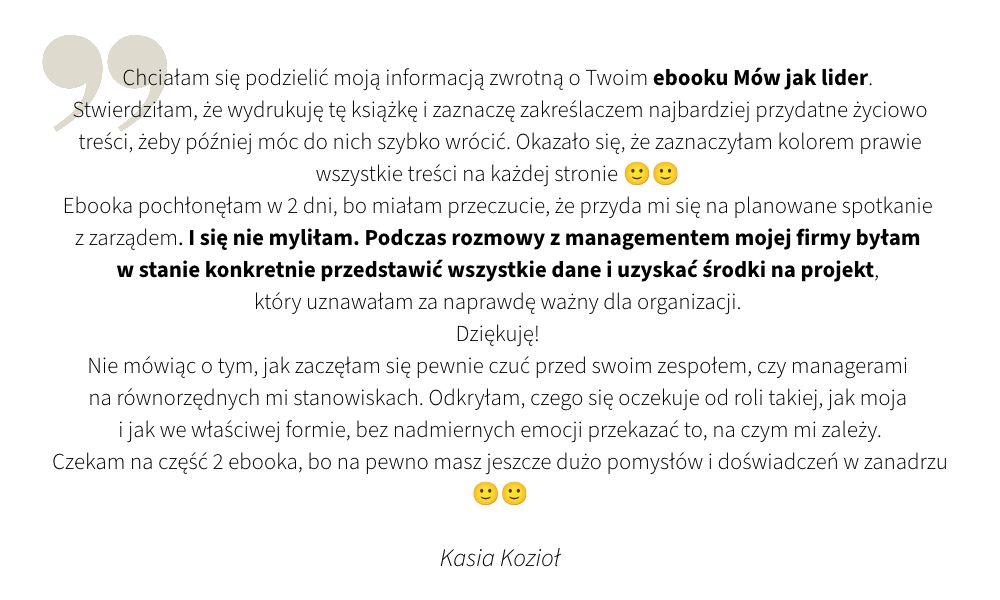 ebook mow jak lider Kasia Koziol